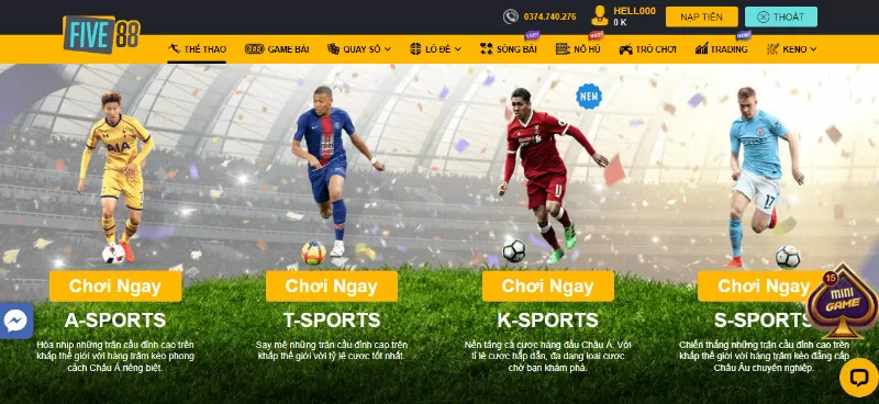 Những trò chơi được yêu thích nhất tại Five88