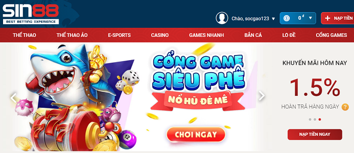 Sin88 – Link vào Sin88 không chặn mới nhất 9 Hệ thống khuyến mãi đa dạng, hấp dẫn