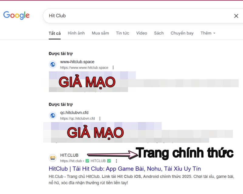 Cách nhận biết trang Hit Club giả mạo